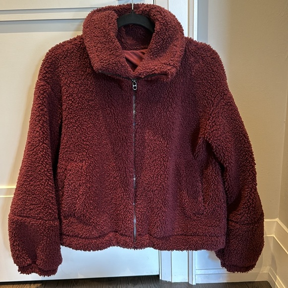 Lululemon Burgundy Boucle Lined Bomber - Picture 1 of 7